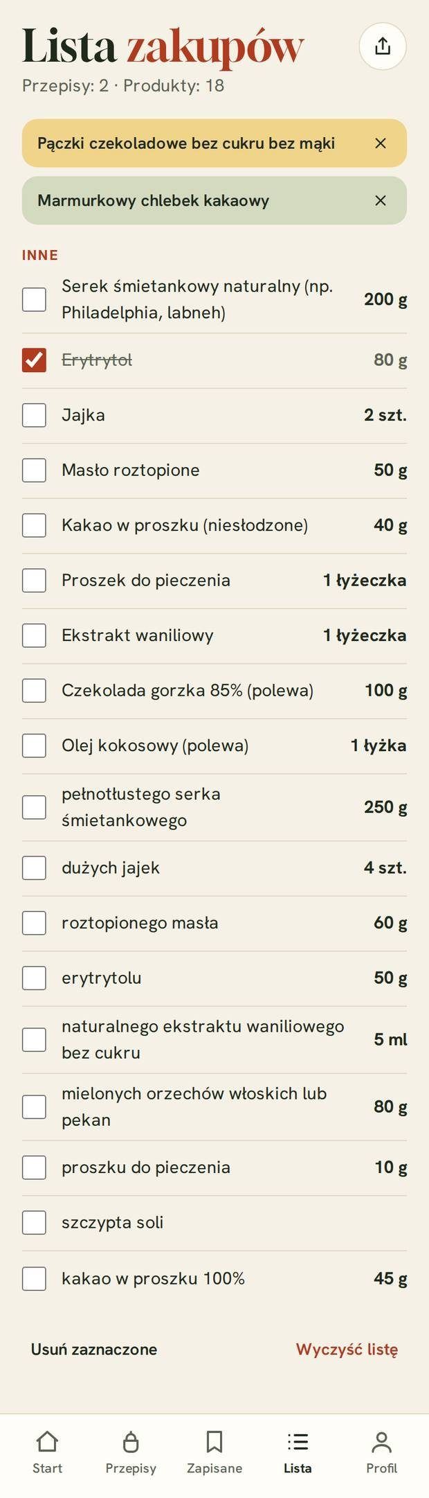 Lista zakupów jednym dotknięciem