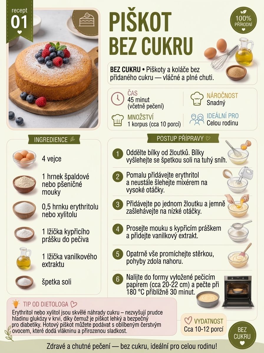 Dorty a koláče bez cukru